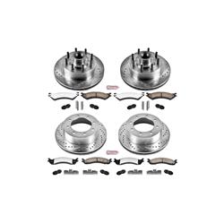 Brake Rotor and Pad Combos, Z36 Truck and Tow Performance, Cross-drilled/Slotted Surface, Carbon Fiber Ceramic Pads, Z36, Front and Rear, Ford, Kit