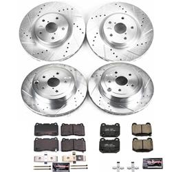 Brake Rotors/Pads, 1-Click, Z23, Iron, Drilled/Slotted, Carbon Fiber Ceramic Pad, Front/Rear, Subaru, Kit