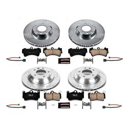 Brake Rotors/Pads, Iron, Drilled/Slotted, Zinc Plated, Ceramic Pads, Front/Rear, Audi, Porsche, Volkswagen