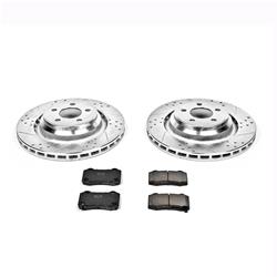 Brake Rotor/Pad, 1-Click, Z23, Iron, Drilled/Slotted, Carbon Fiber Ceramic Pads, Rear, Chrysler, Dodge, Kit