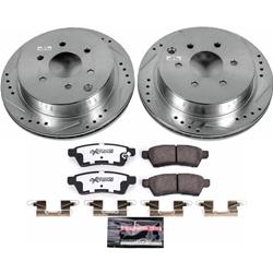 Pads and Rotors, Truck and Tow, Cross-Drilled/Slotted Surface, Iron, Zinc Plated, 11.260 in. Diameter, Z36 Carbon Fiber Ceramic Pads, Kit