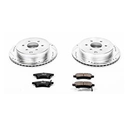 Brake Rotor/Pad, 1-Click, Z23, Iron, Drilled/Slotted, Carbon Fiber Ceramic Pads, Rear, Nissan, Suzuki, Kit