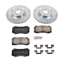 Brake Rotors/Pads, Iron, Drilled/Slotted, Zinc Plated, Ceramic Pads, Front, Chrysler, Dodge, Kit