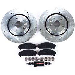 Brake Rotors/Pads, Iron, Drilled/Slotted, Zinc Plated, Ceramic Pads, Front, Lexus, Toyota, Kit