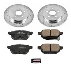 Brake Rotor/Pad, 1-Click, Z23, Iron, Drilled/Slotted, Carbon Fiber Ceramic Pad, Rear, Pontiac, Toyota, Kit
