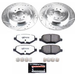 Brake Rotor and Pad Combo, Z36 Truck and Tow, Rear, Cross-drilled/Slotted Rotors, Zinc Dichromate Plated, Carbon Fiber Ceramic Pads, Ford, Lincoln