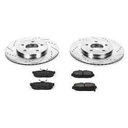 Brake Rotors/Pads, Iron, Drilled/Slotted, Zinc Plated, Ceramic Pads, Ford, Rear, Kit