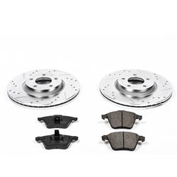 Brake Rotors/Pads, Iron, Drilled/Slotted, Zinc Plated, Ceramic Pads, Front, Mazda, Kit