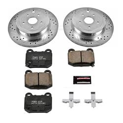 Brake Rotor/Pad, 1-Click, Z23, Iron, Drilled/Slotted, Carbon Fiber Ceramic Pad, Rear, Subaru, Kit