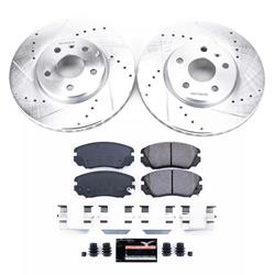 Brake Rotors and Pad Combos, Z23 Evolution, Drilled and Slotted Rotors, Carbon Fiber Ceramic Pads, Front, Buick, Chevrolet, GMC, Saab, Kit