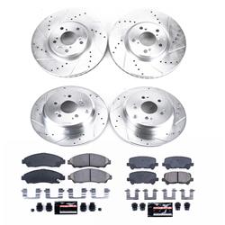 Brake Rotors/Pads, Iron, Drilled/Slotted, Zinc Plated, Ceramic Pads, Front/Rear, for use on Acura®, Honda®