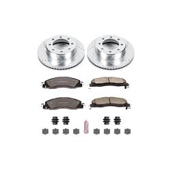 Brake Rotors/Pads, Truck and Tow, Drilled/Slotted, Iron, Zinc Plated, Front, Dodge, Ram, Kit