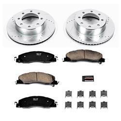 Brake Rotors/Pads, Iron, Drilled/Slotted, Zinc Plated, Ceramic Pads, Front, Dodge, Ram, Kit