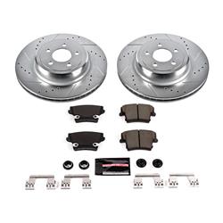 Brake Rotors/Pads, Cross-Drilled/Slotted, Iron, Zinc Plated, Dodge, Rear, Kit