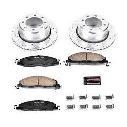 Brake Rotors/Pads, Iron, Drilled/Slotted, Zinc Plated, Ceramic Pads, Rear, Dodge, Ram, Kit