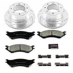 Brake Rotors/Pads, Iron, Drilled/Slotted, Zinc Plated, Carbon Ceramic Pads, Rear, Dodge, Kit