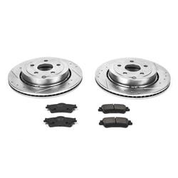 Brake Rotors/Pads, Iron, Drilled/Slotted, Carbon Fiber Ceramic Pads, Rear, Chevy, Pontiac, Kit