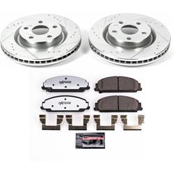 Brake Rotor and Pad Combo, Z26 Street Warrior, Front, Cross-drilled/Slotted Rotors, Zinc Dichromate Plated, Carbon Fiber Ceramic Pads, Pontiac, Kit