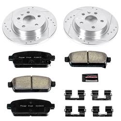 Brake Rotor/Pad, 1-Click, Z23, Iron, Drilled/Slotted, Carbon Fiber Ceramic Pad, Rear, Buick, Chevy, Kit