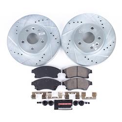 Brake Rotor and Pad Combo, Z23 Evolution, Front, Carbon Fiber Ceramic Pads, Slotted/Drilled Rotors, 10.870 in. Rotor, Chevrolet, Kit