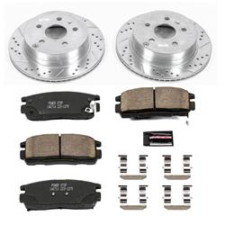 Brake Rotor/Pad, 1-Click, Z23, Iron, Drilled/Slotted, Carbon Fiber Ceramic Pad, Rear, Chevy, GMC, Kit