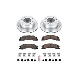 Brake Rotors/Pads, Iron, Drilled/Slotted, Zinc Plated, Carbon Ceramic Pads, Rear, Chevy, GMC, Kit