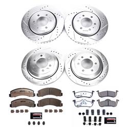 Brake Rotor/Pad, 1-Click, Z36, Iron, Drilled/Slotted, Carbon Ceramic Pad, Front/Rear, Ford, Lincoln, Kit