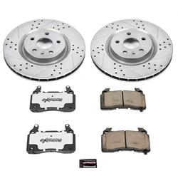 Brake Rotors/Pads, Iron, Drilled/Slotted, Zinc Plated, Carbon Ceramic Pads, Front, Chevy, Kit