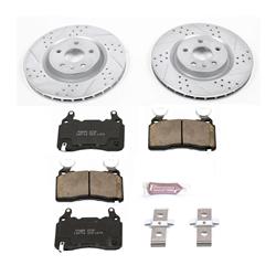 Brake Rotors/Pads, Iron, Drilled/Slotted, Zinc Plated, Ceramic Pads, Front, Chevy, Kit