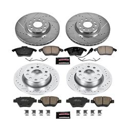 Brake Rotor/Pad, 1-Click, Z23, Iron, Drilled/Slotted, Carbon Fiber Ceramic Pad, Front/Rear, Audi, Volkswagen