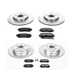 Brake Rotors/Pads, Iron, Drilled/Slotted, Carbon Fiber Ceramic Pads, Front/Rear, for use on Honda®, Kit