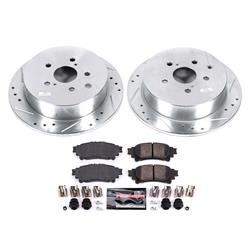 Brake Rotor/Pad, 1-Click, Z23, Iron, Drilled/Slotted, Carbon Fiber Ceramic Pad, Rear, Lexus, Toyota, Kit