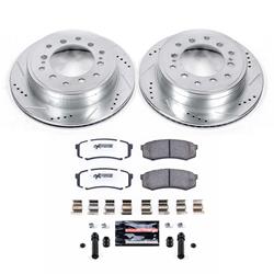 Brake Rotors/Pads, Iron, Drilled/Slotted, Zinc Plated, Carbon Ceramic Pads, Lexus, Toyota, Rear, Kit