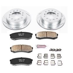 Brake Rotors/Pads, Iron, Drilled/Slotted, Zinc Plated, Ceramic Pads, Lexus, Toyota, Rear, Kit