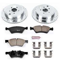Pads and Rotors, Evolution Sport, Cross-Drilled/Slotted Surface, Iron, Zinc Plated, 11.408 in. Diameter, Z23 Carbon Fiber Ceramic Pads, Kit