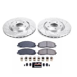 Brake Rotors/Pads, Cross-Drilled/Slotted, Iron, Zinc Dichromate Plated, Chrysler, Dodge, Ram, Volkswagen, Kit