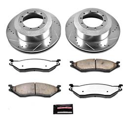 Brake Rotors/Pads, Iron, Drilled/Slotted, Zinc Plated, Carbon Ceramic Pads, Ford, Rear, Kit