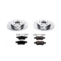 Brake Rotors/Z23 Pads, Drilled/Slotted, Iron, Zinc Plated, Rear, Ford, Kit