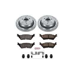 Brake Rotors/Pads, Truck and Tow, Z36 Pads, Drilled/Slotted Rotors, Iron, Zinc Plated, Rear, Ford, Kit