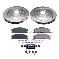 Brake Rotor and Pad Combo, Z36 Truck and Tow, Front, Cross-drilled/Slotted Rotors, Zinc Dichromate Plated, Carbon Fiber Ceramic Pads, Ford, Lincoln