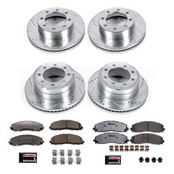 Brake Rotors/Z36 Pads, Drilled/Slotted, Iron, Zinc Plated, Front/Rear, Ford, Kit