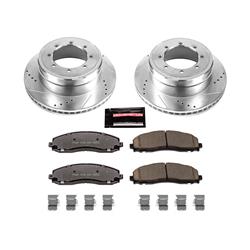 Brake Rotor and Pad Combos, Z36 Truck and Tow Performance Brake Kits, Rear, Cross-drilled/Slotted Rotors, Carbon Fiber Ceramic Pads, Ford, Kit