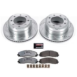 Brake Rotors/Z36 Pads, Drilled/Slotted, Iron, Zinc Plated, Rear, Ford, Kit