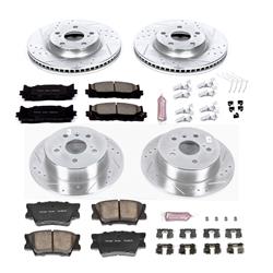 Brake Rotors/Z23 Pads, Drilled/Slotted, Iron, Zinc Plated, Front/Rear, Lexus, Toyota, Kit