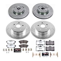 Brake Rotor and Pad Combos, Z26 Street Warrior Performance, Front/Rear, Cross-drilled/Slotted Rotors, Carbon Fiber Ceramic Pads, Lexus, Kit