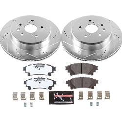 Brake Rotor and Pad Combos, Z26 Street Warrior Performance, Rear, Cross-drilled/Slotted Rotors, Carbon Fiber Ceramic Pads, Lexus, Kit