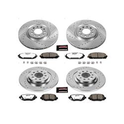 Pads and Rotors, Truck and Tow, Cross-Drilled/Slotted Surface, Iron, Zinc Plated, 13.000 in./12.611 in. Diameter, Z36 Carbon Fiber Ceramic Pads, Kit