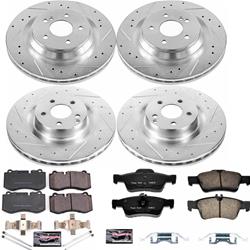 Brake Rotor and Pad Combo, Z23 Evolution Sport Brake Upgrade, Front/Rear, Cross-drilled/Slotted Rotors, Carbon Fiber Ceramic Pads, Mercedes-Benz, Kit