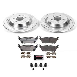 Pads and Rotors, Truck and Tow, Cross-Drilled/Slotted Surface, Iron, Zinc Plated, 13.227 in. Diameter, Z36 Carbon Fiber Ceramic Pads, Kit