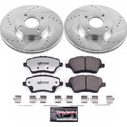 Brake Rotor and Pad Combo, Z26 Street Warrior, Front, Cross-drilled/Slotted Rotors, Zinc Dichromate Plated, Carbon Fiber Ceramic Pads, Ford, Kit